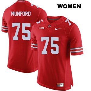 Women's NCAA Ohio State Buckeyes Thayer Munford #75 College Stitched Authentic Nike Red Football Jersey DE20Y46LG